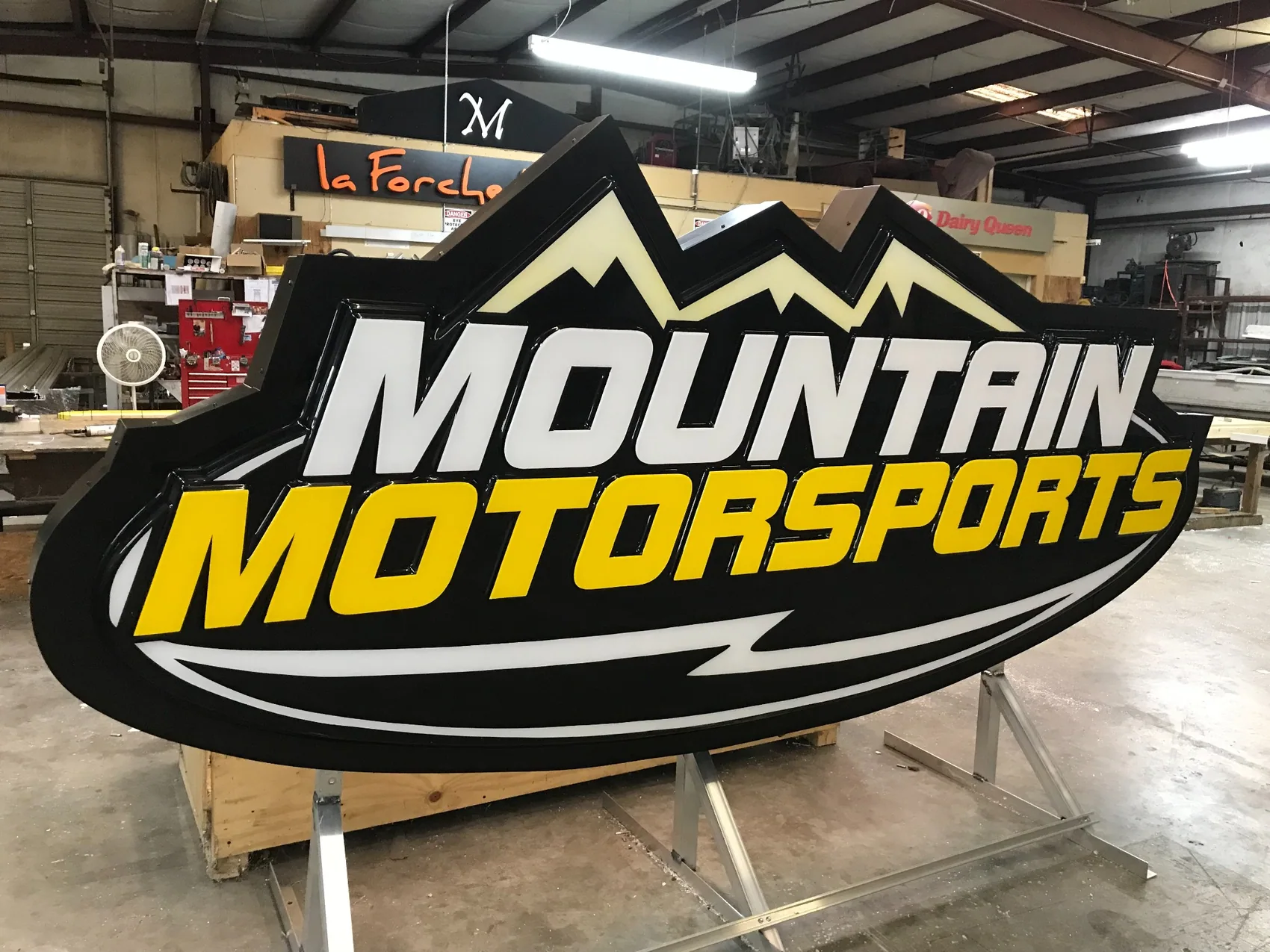 Mountain Motorsports custom fabricated sign