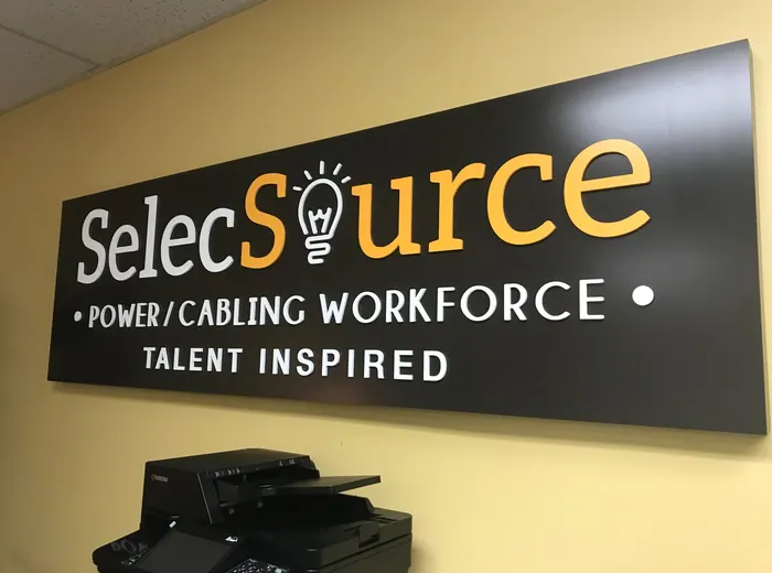 Dimensional interior corporate signage