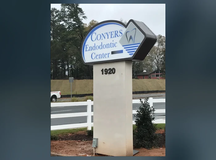 Custom-shaped medical monument sign