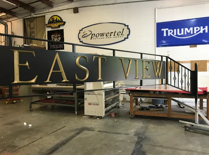 Custom architectural metal sign fabrication